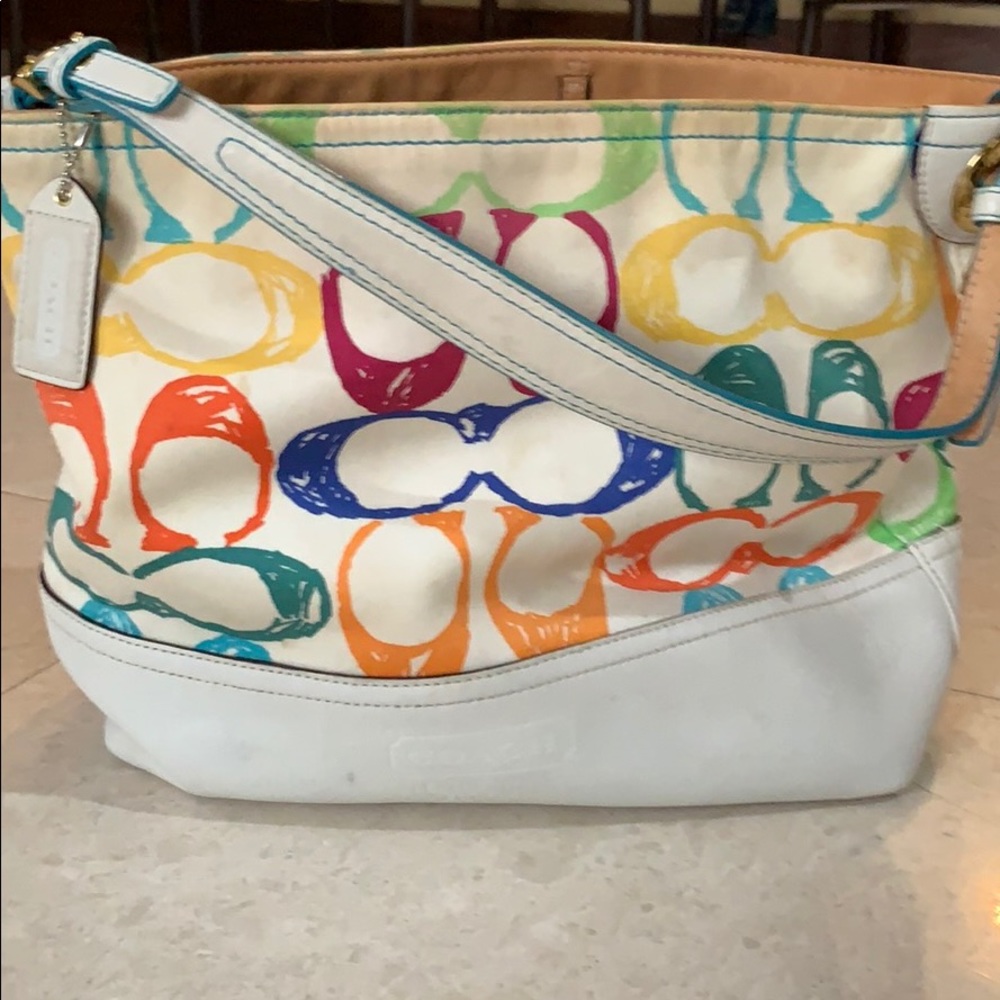 Coach Large Scribble Color Signature Tote